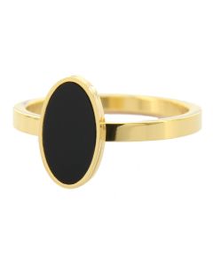 Kalli ring Oval Black Seal Gold Color - 4075G